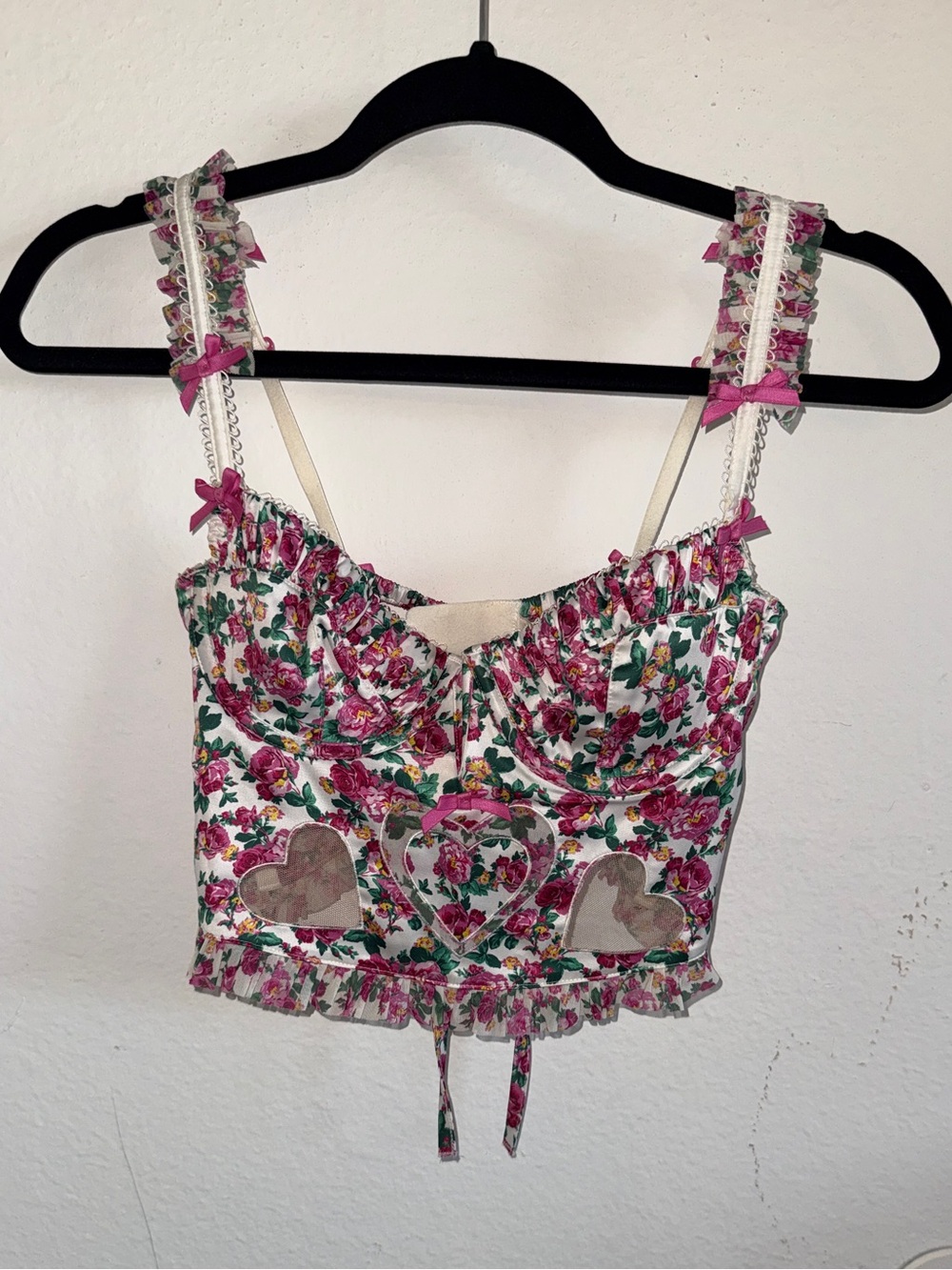 Floral Heart Crop Cami Top